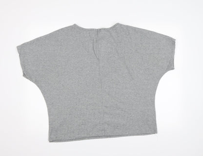 Womens UK Size 12 Missguided Grey Basic T-Shirt