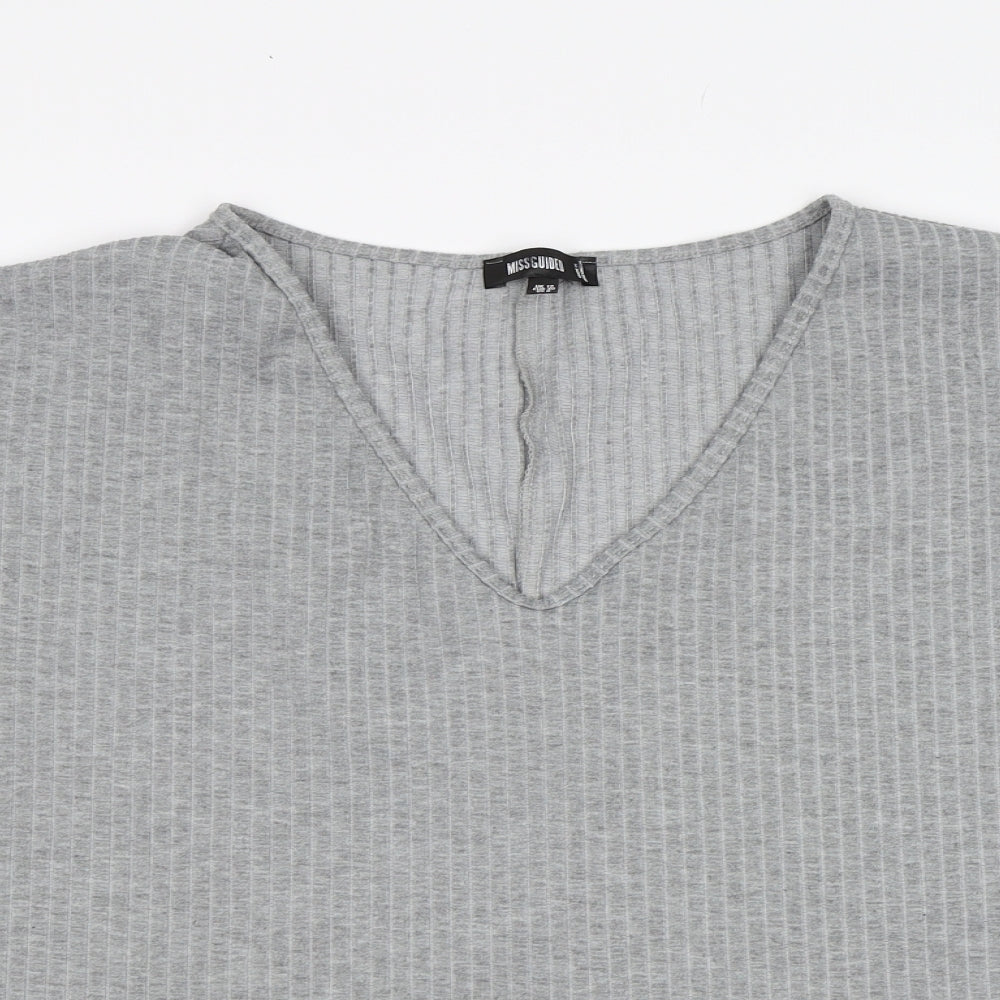 Womens UK Size 12 Missguided Grey Basic T-Shirt