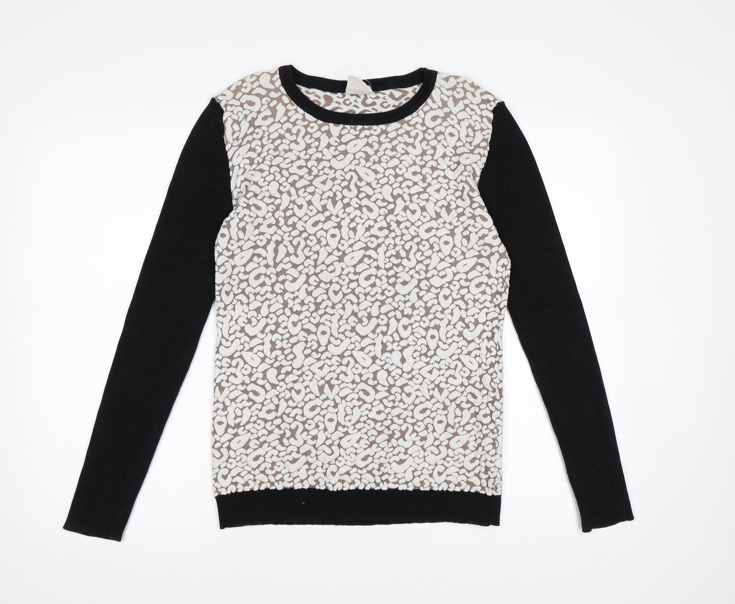 Subtitled Womens Brown Animal Print Knit Pullover Jumper Size 10