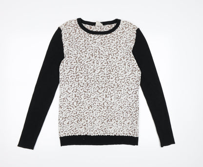 Subtitled Womens Brown Animal Print Knit Pullover Jumper Size 10