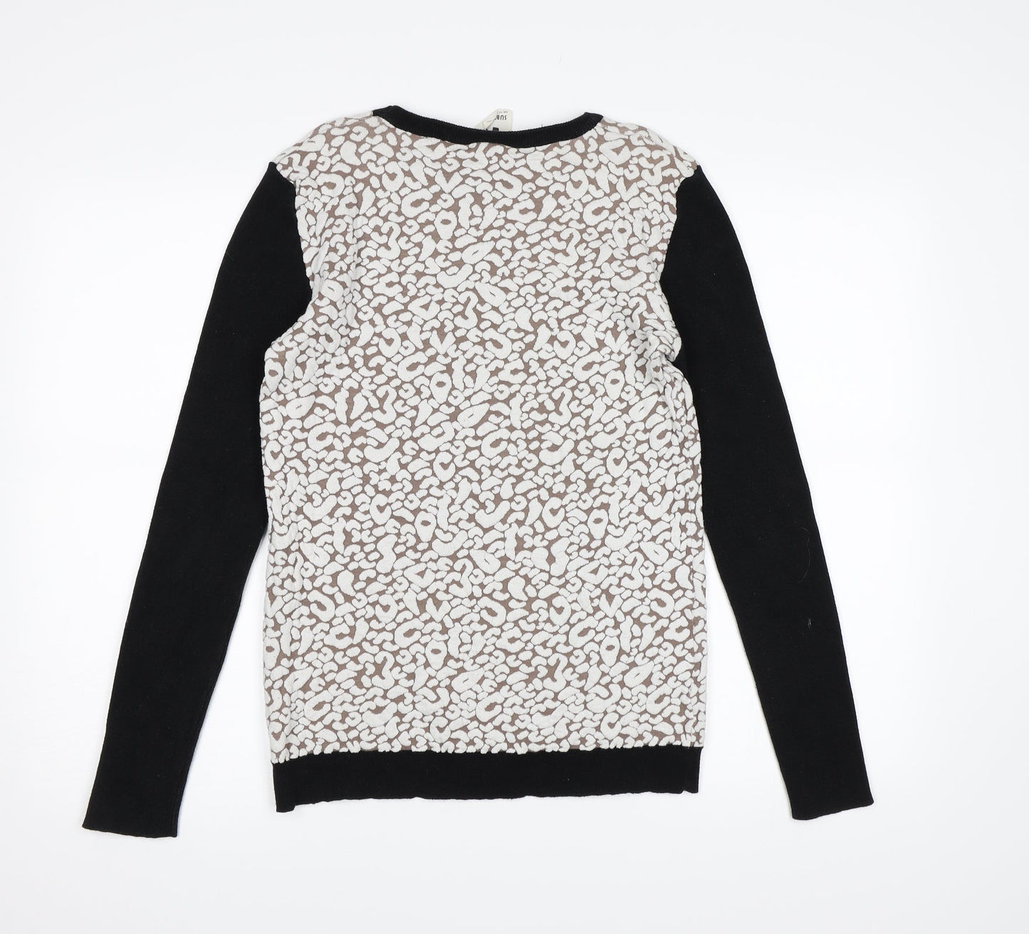 Subtitled Womens Brown Animal Print Knit Pullover Jumper Size 10