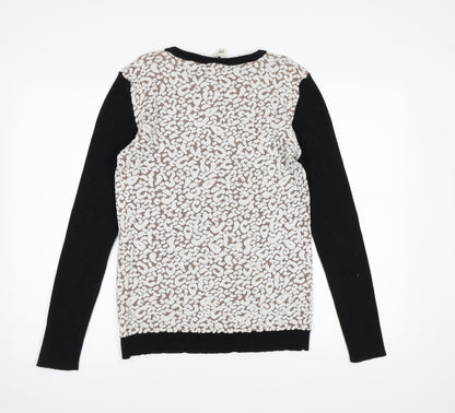 Subtitled Womens Brown Animal Print Knit Pullover Jumper Size 10