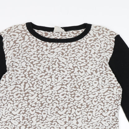 Subtitled Womens Brown Animal Print Knit Pullover Jumper Size 10