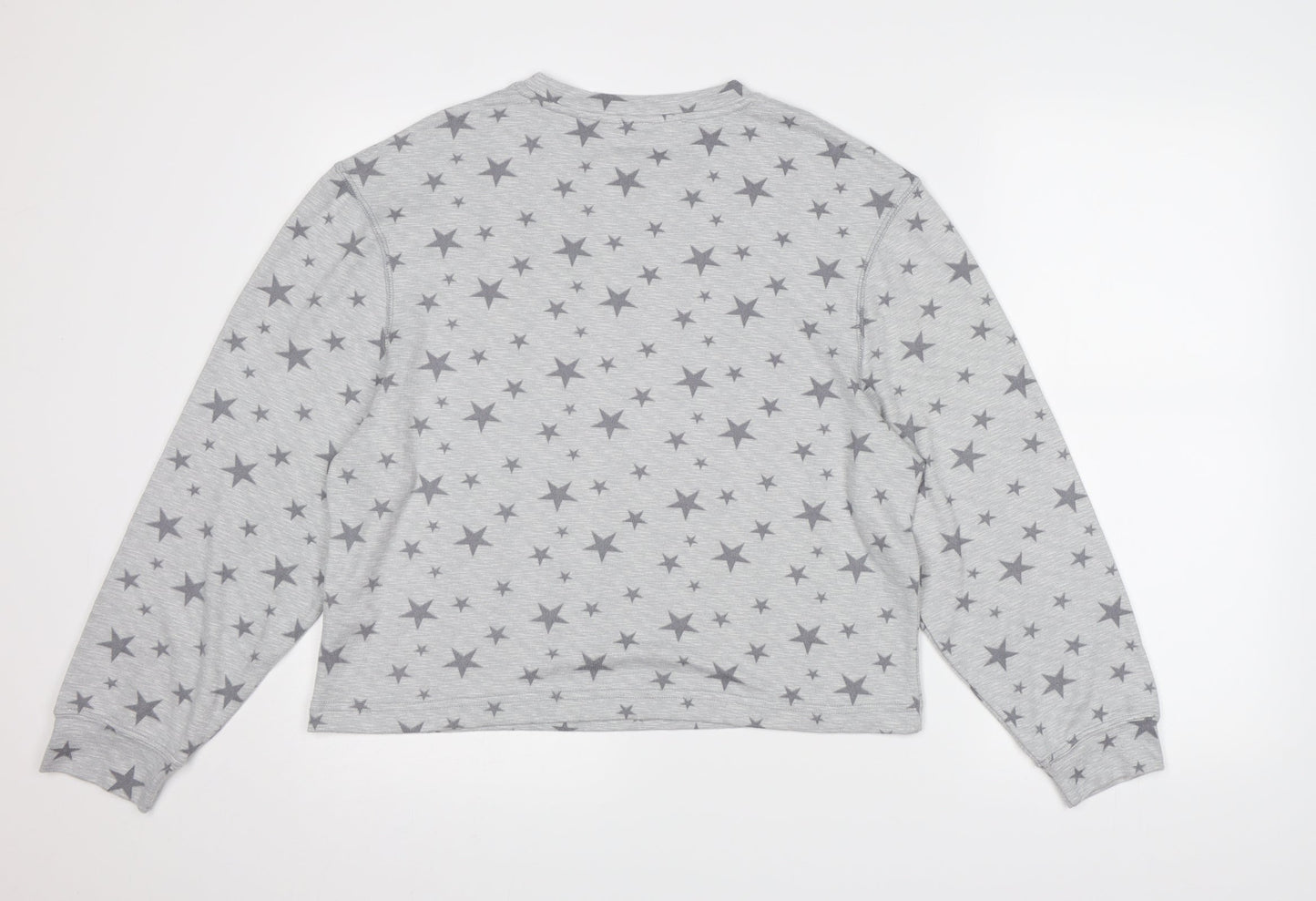 Dorothy Perkins Womens Grey  Fleece Top Pyjama Top Size M  - Star pattern