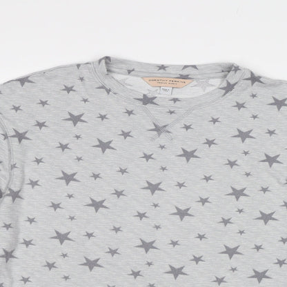 Dorothy Perkins Womens Grey  Fleece Top Pyjama Top Size M  - Star pattern