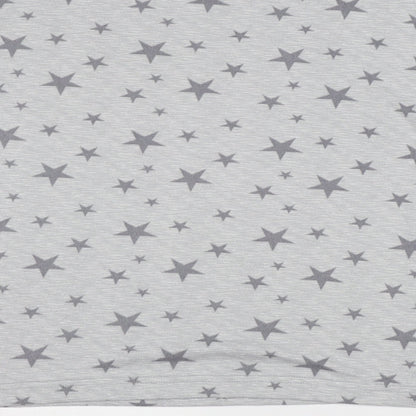Dorothy Perkins Womens Grey  Fleece Top Pyjama Top Size M  - Star pattern