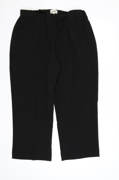 Womens UK Size 18 Arista Regular Fit Dress Pants Black Trousers