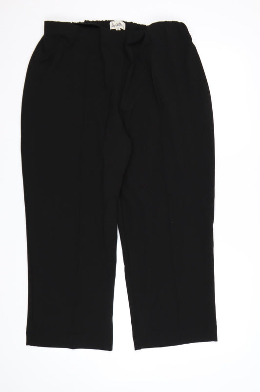 Womens UK Size 18 Arista Regular Fit Dress Pants Black Trousers