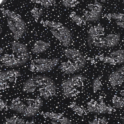 Sukhmani Womens Black Floral  A-Line Skirt