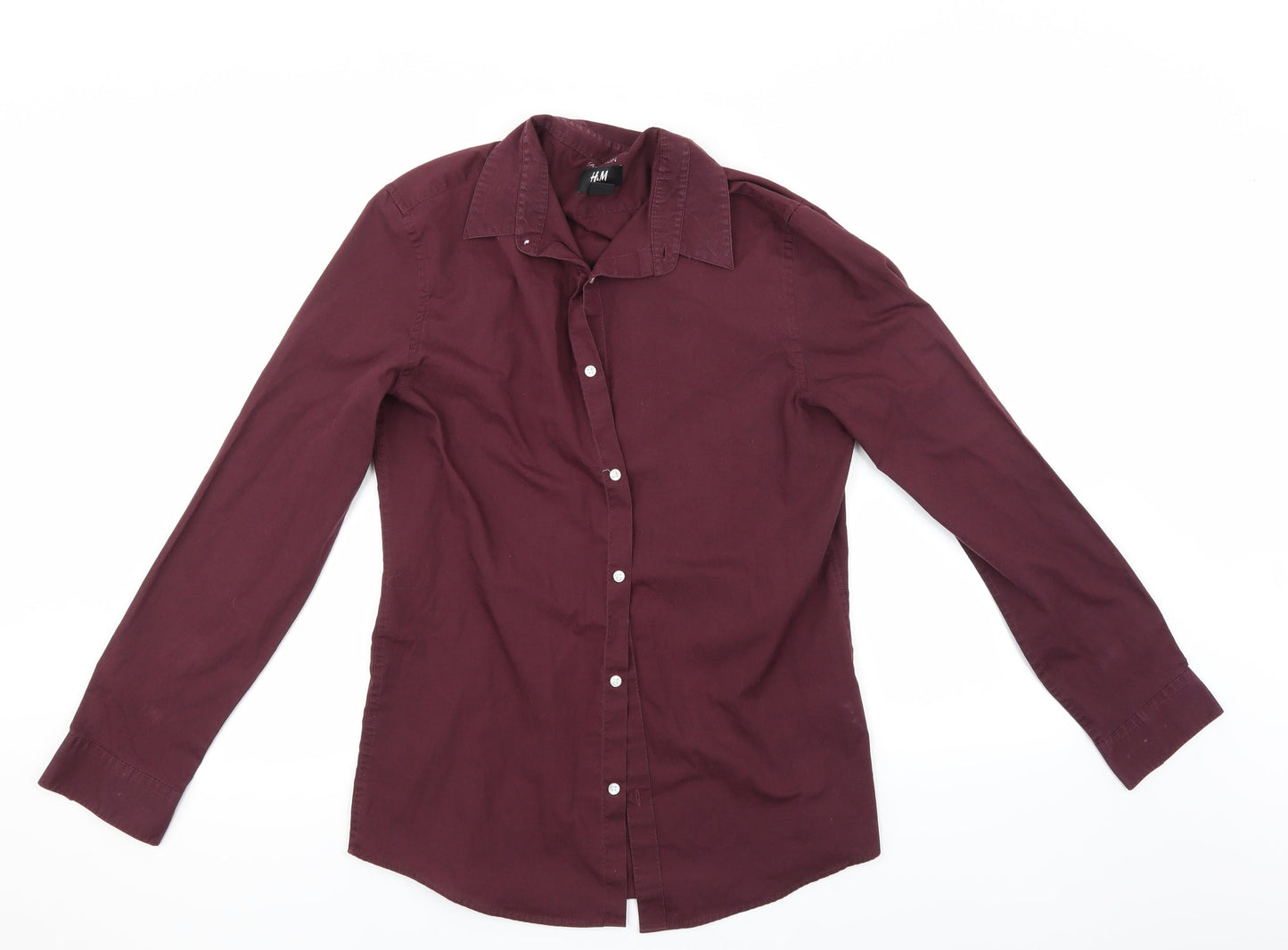 Mens UK Size M H&M Red  Button-Up Long Sleeve Casual Shirt