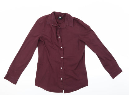 Mens UK Size M H&M Red  Button-Up Long Sleeve Casual Shirt