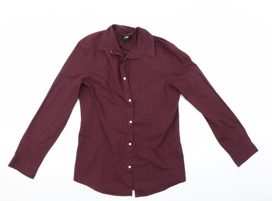 Mens UK Size M H&M Red  Button-Up Long Sleeve Casual Shirt