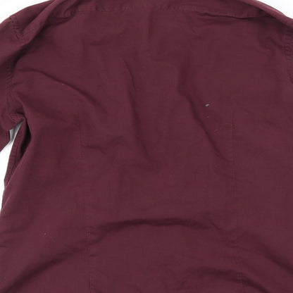 Mens UK Size M H&M Red  Button-Up Long Sleeve Casual Shirt