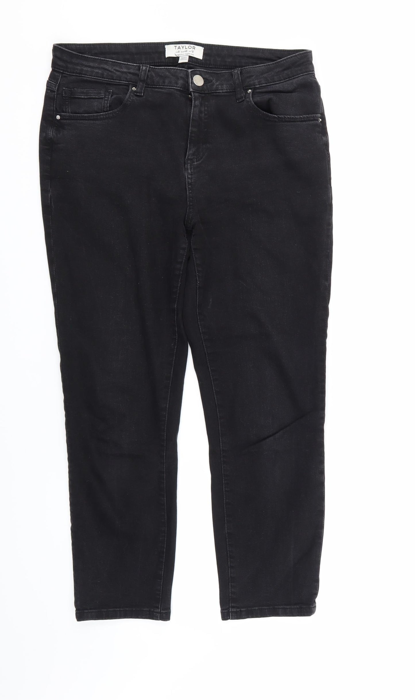 Taylor Womens Black  Denim Straight Jeans Size 8 L28 in