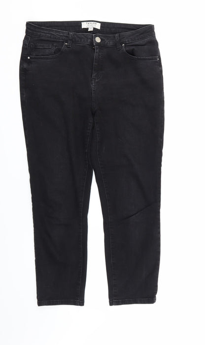 Taylor Womens Black  Denim Straight Jeans Size 8 L28 in