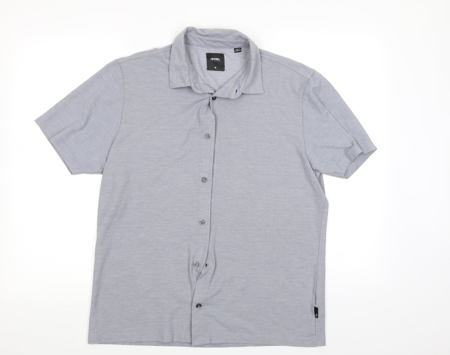 Mens UK Size M Burton Grey  Button-Up Short Sleeve Casual Shirt