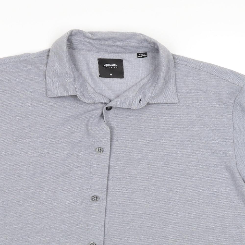 Mens UK Size M Burton Grey  Button-Up Short Sleeve Casual Shirt