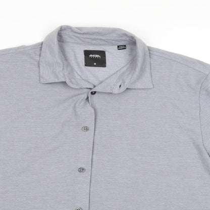 Mens UK Size M Burton Grey  Button-Up Short Sleeve Casual Shirt