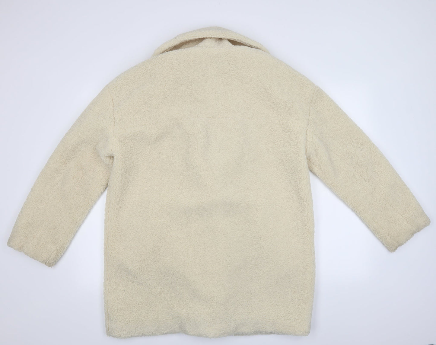 H&M Womens White   Windbreaker Coat Size S  - Sheep Skin Look