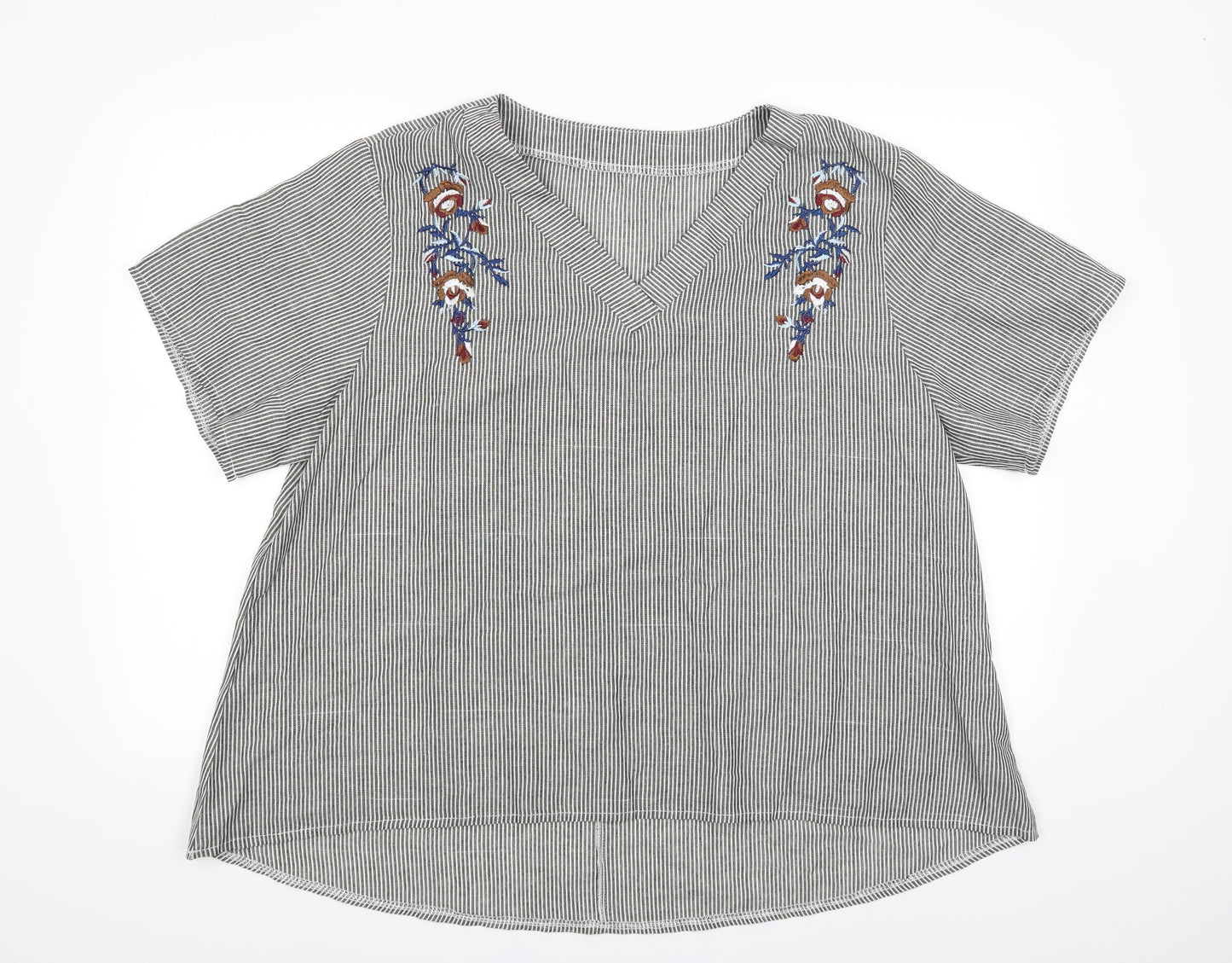 SheIn Womens Multicoloured Striped  Tunic Blouse