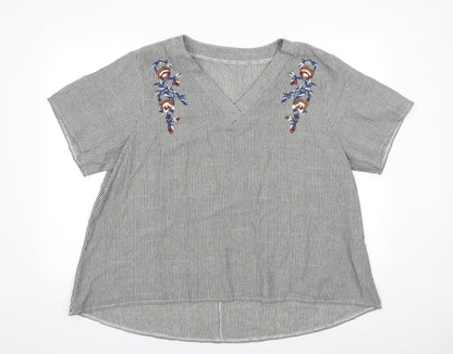 SheIn Womens Multicoloured Striped  Tunic Blouse