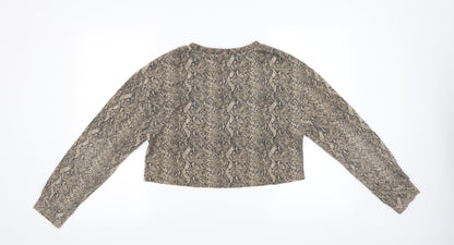 Zara Womens Multicoloured Animal Print  Pullover Jumper Size S  - cropped