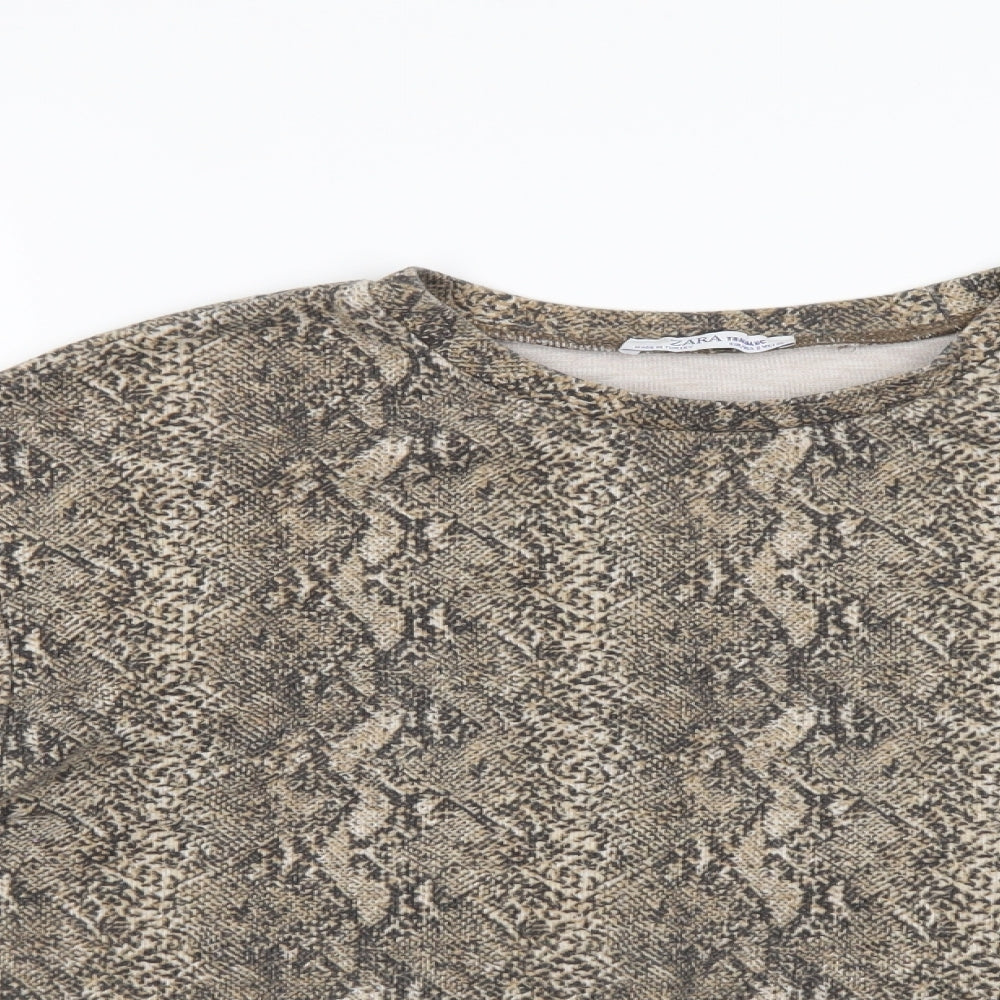 Zara Womens Multicoloured Animal Print  Pullover Jumper Size S  - cropped