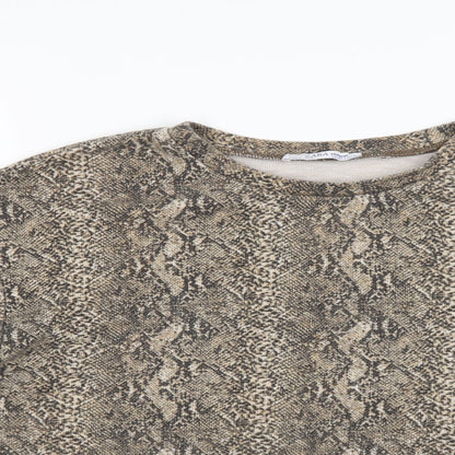 Zara Womens Multicoloured Animal Print  Pullover Jumper Size S  - cropped