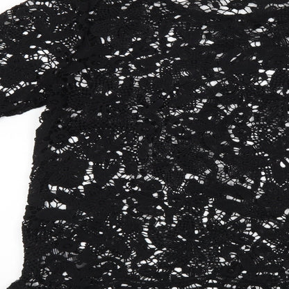 Cellbes Womens Black Floral  Tunic Blouse Size 10