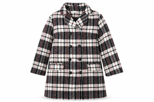 chun mei na Womens White Plaid  Parka Coat Size L