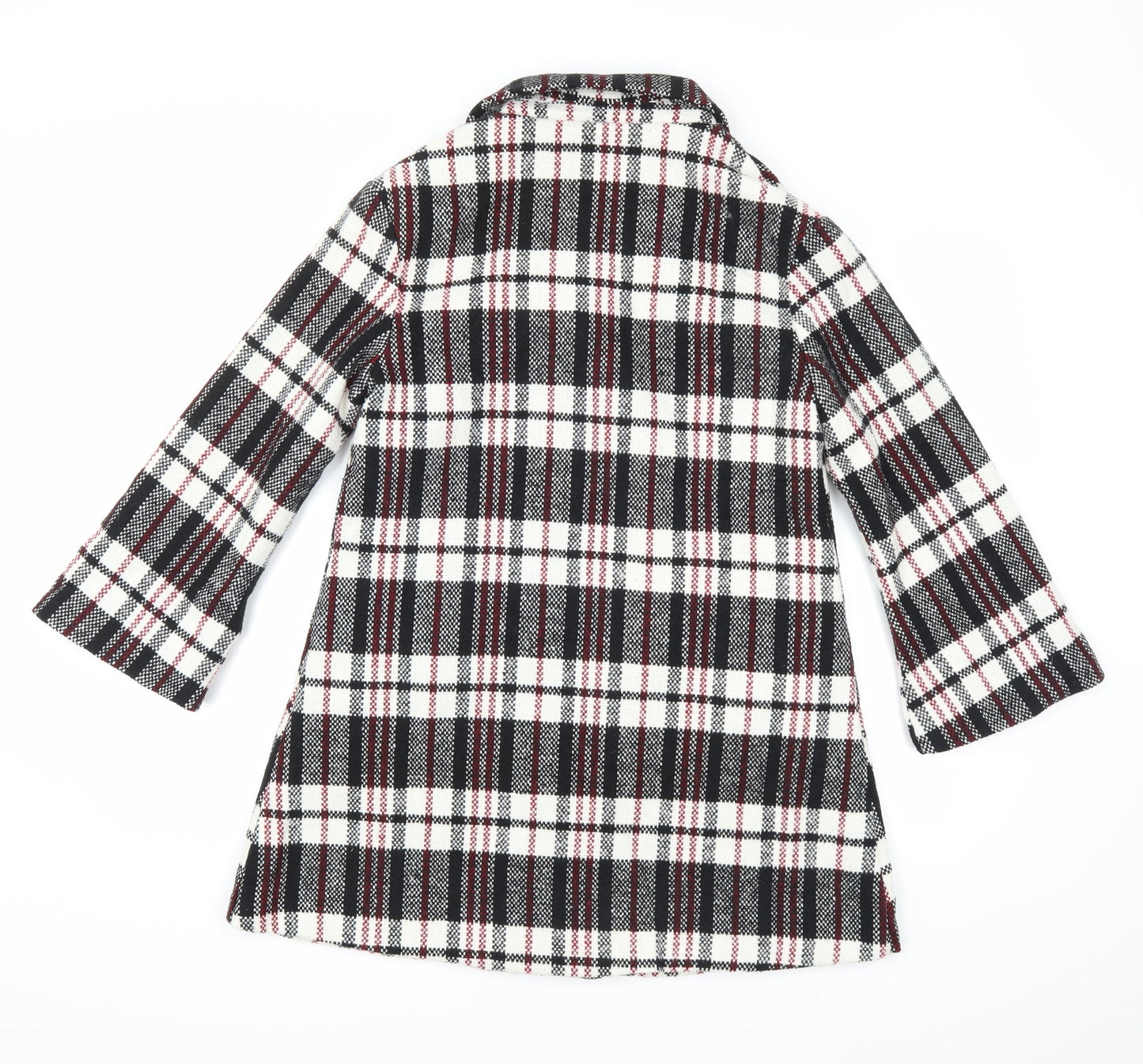 chun mei na Womens White Plaid  Parka Coat Size L
