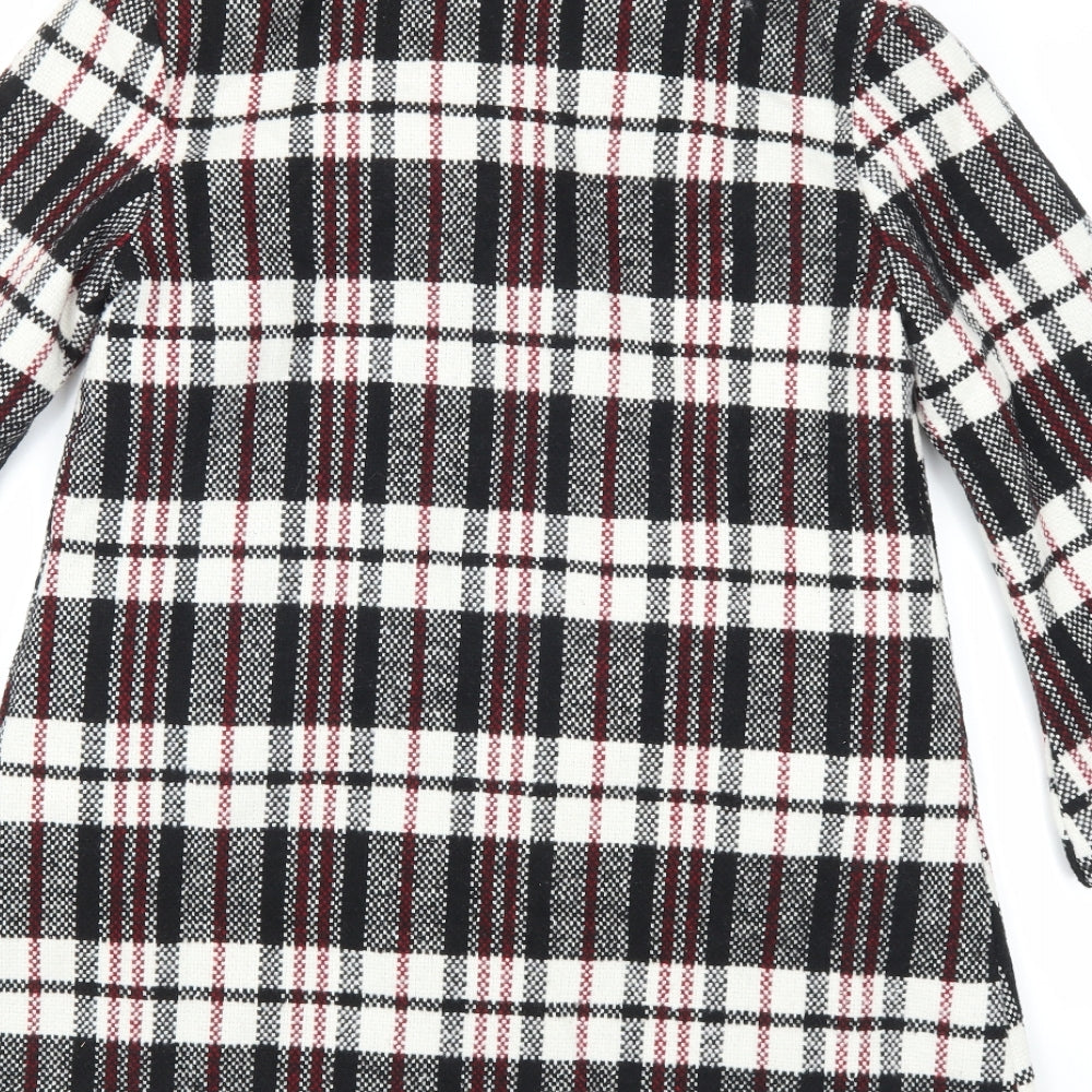chun mei na Womens White Plaid  Parka Coat Size L