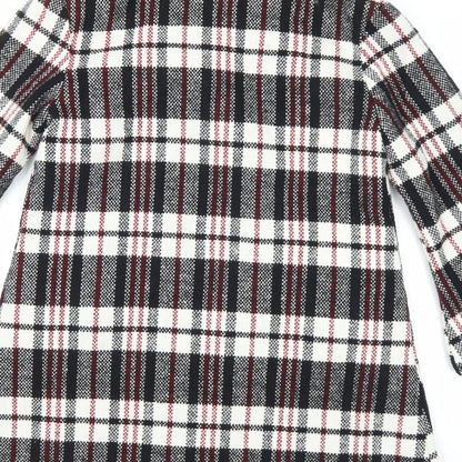 chun mei na Womens White Plaid  Parka Coat Size L