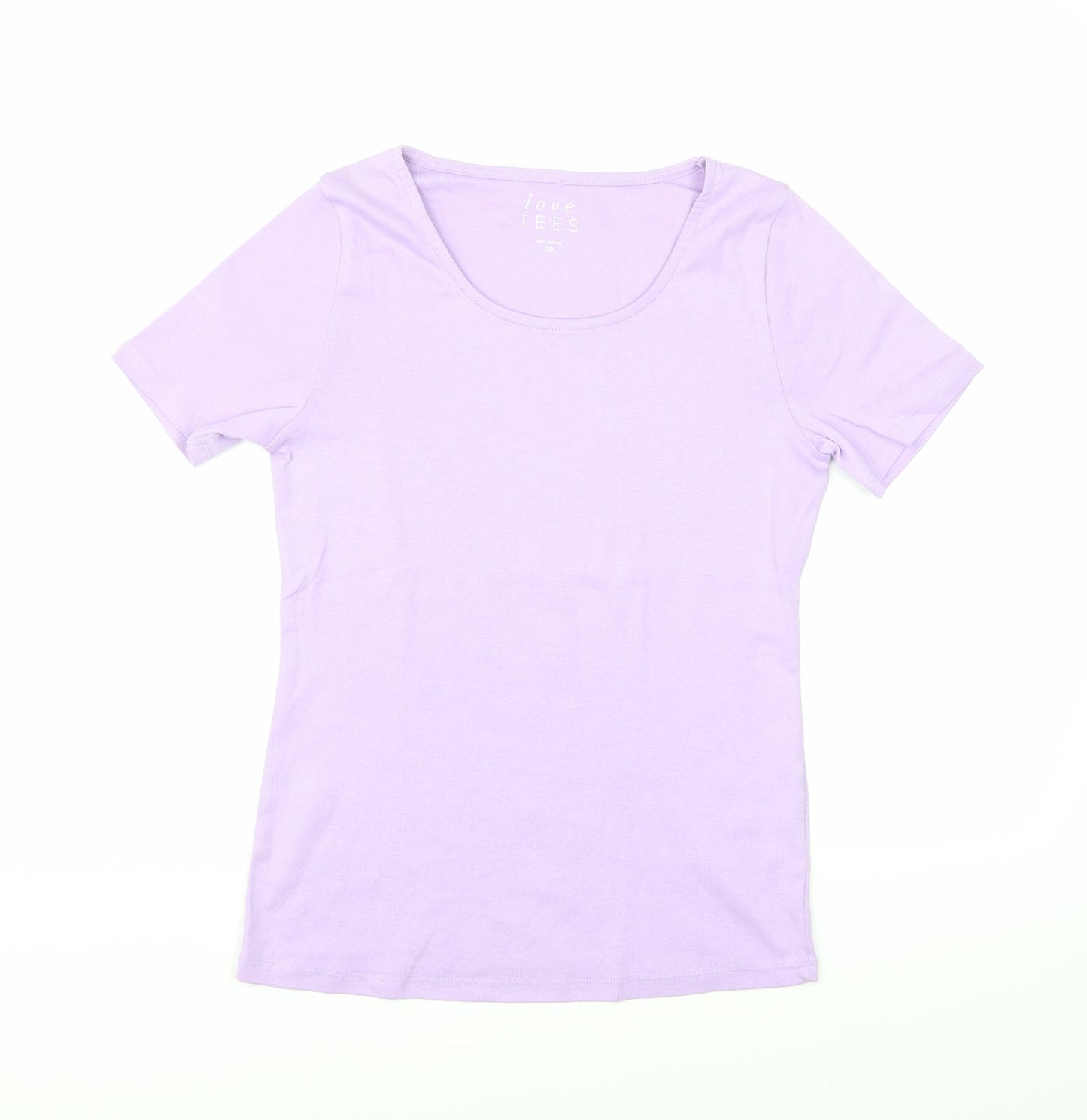 Womens UK Size 10 love tees Purple Basic T-Shirt