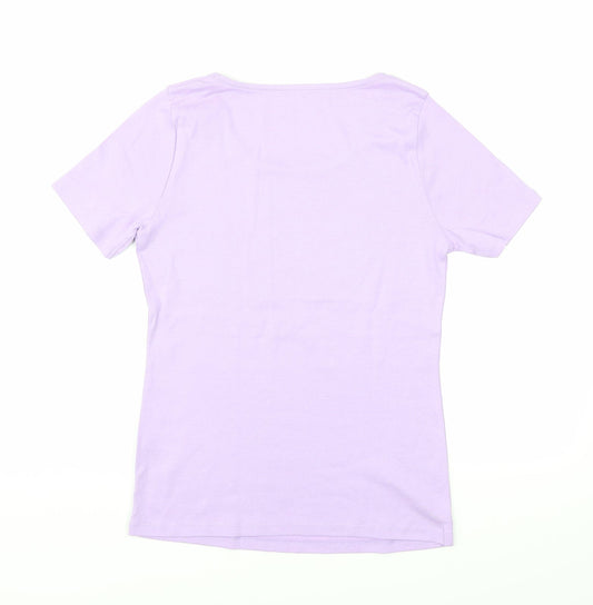 Womens UK Size 10 love tees Purple Basic T-Shirt
