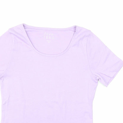 Womens UK Size 10 love tees Purple Basic T-Shirt