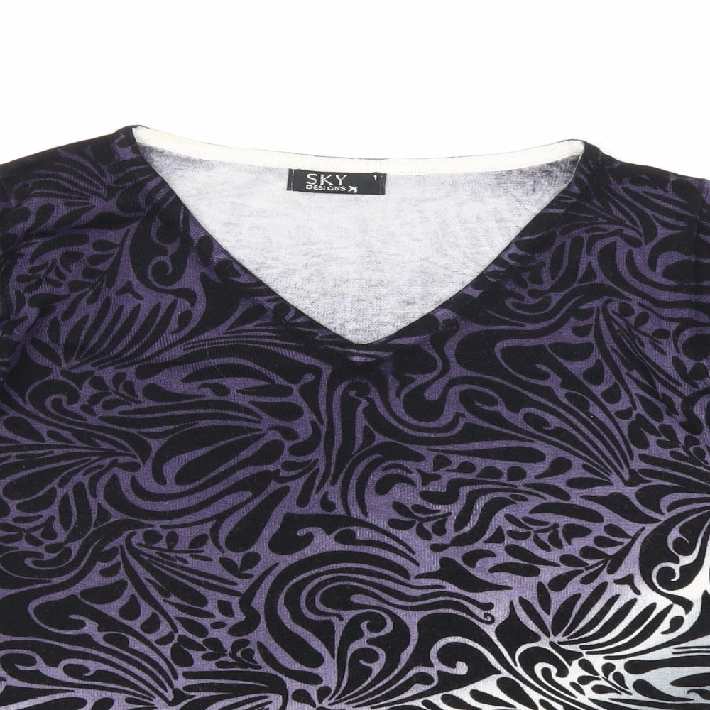Womens UK Size One Size Sky Designs Purple Basic T-Shirt
