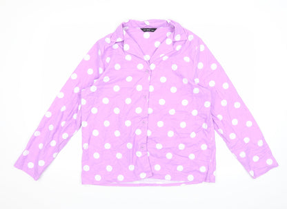 City Comfort Womens Purple Polka Dot  Basic Button-Up Size 12  - 12-14 size