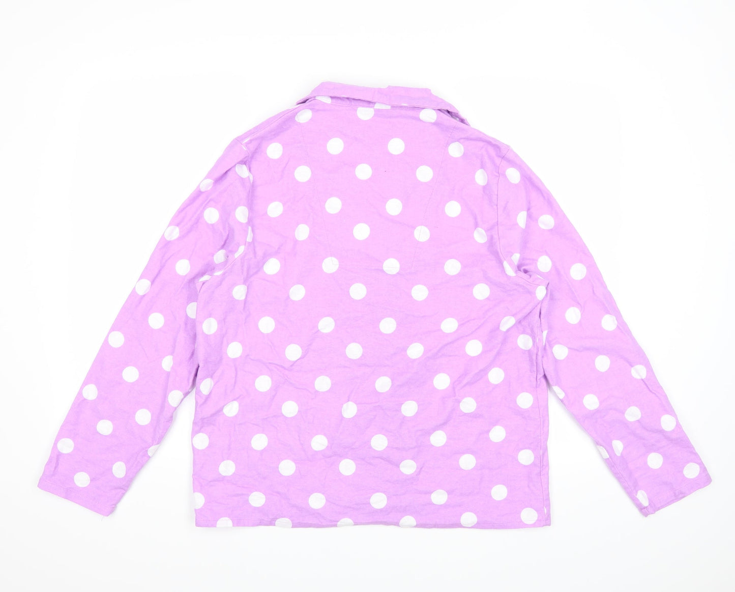 City Comfort Womens Purple Polka Dot  Basic Button-Up Size 12  - 12-14 size