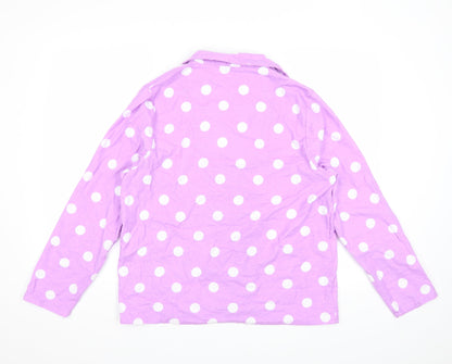 City Comfort Womens Purple Polka Dot  Basic Button-Up Size 12  - 12-14 size