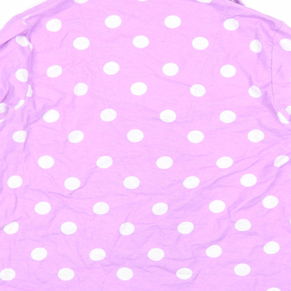 City Comfort Womens Purple Polka Dot  Basic Button-Up Size 12  - 12-14 size
