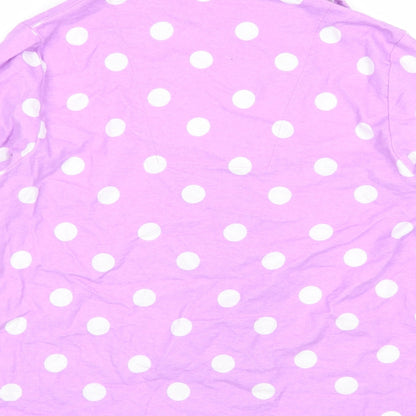 City Comfort Womens Purple Polka Dot  Basic Button-Up Size 12  - 12-14 size