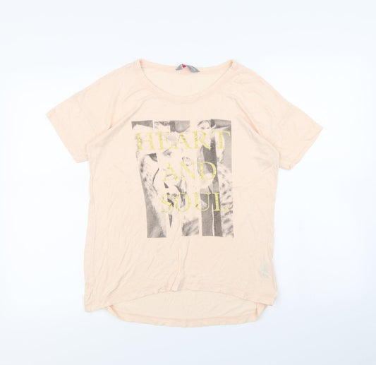 Womens UK Size 10 Dorothy Perkins Beige Cropped T-Shirt