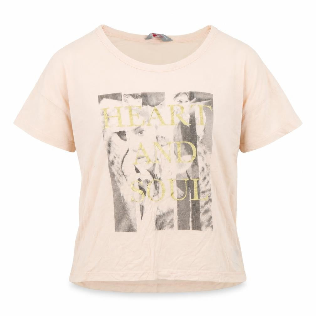 Womens UK Size 10 Dorothy Perkins Beige Cropped T-Shirt