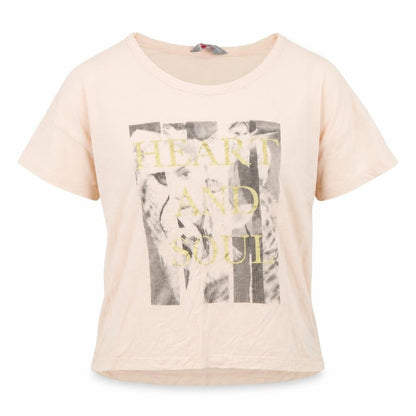 Womens UK Size 10 Dorothy Perkins Beige Cropped T-Shirt