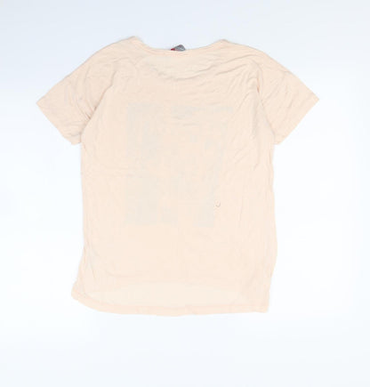 Womens UK Size 10 Dorothy Perkins Beige Cropped T-Shirt