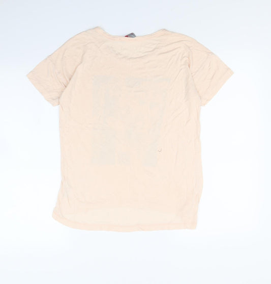 Womens UK Size 10 Dorothy Perkins Beige Cropped T-Shirt