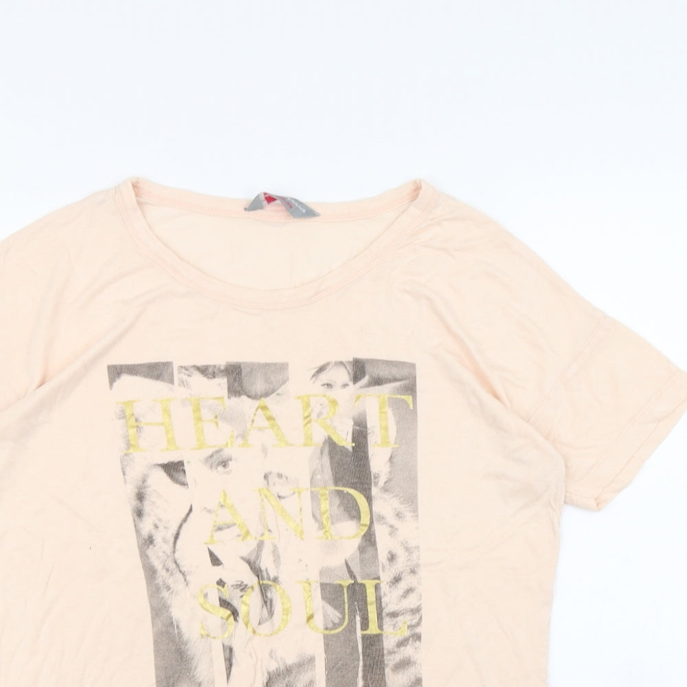 Womens UK Size 10 Dorothy Perkins Beige Cropped T-Shirt