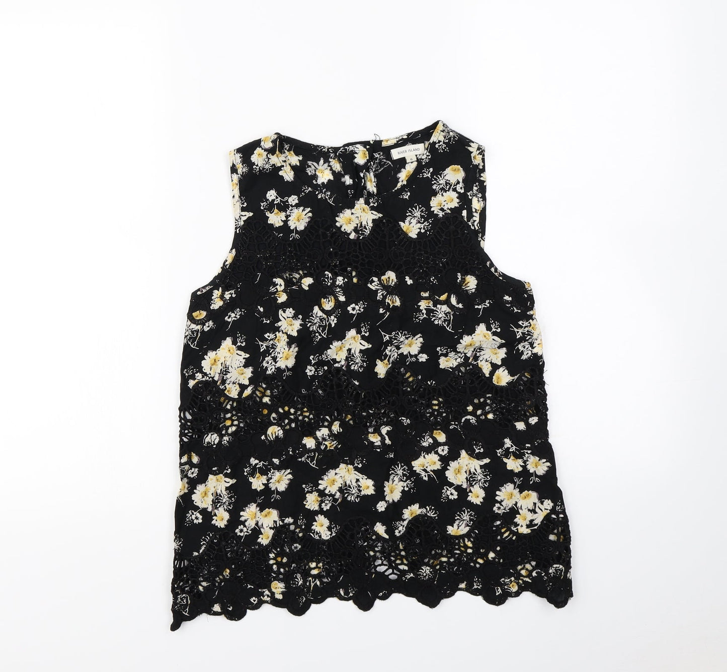 Womens UK Size 8 Topshop Black Cropped Tank