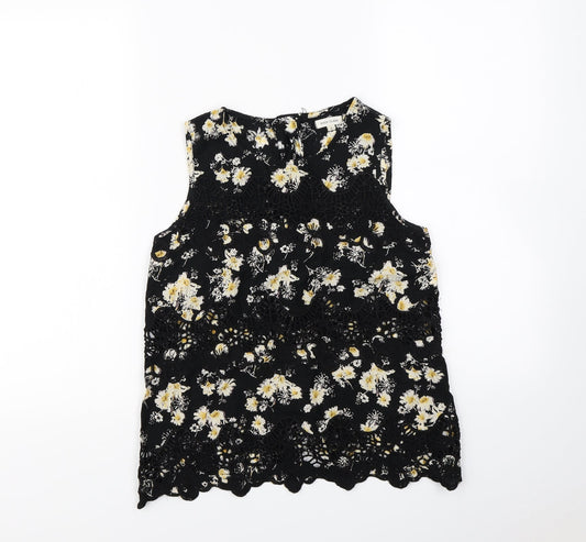 Womens UK Size 8 Topshop Black Cropped Tank
